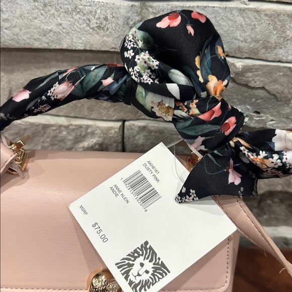 Anne Klein Pale Pink Crossbody with Floral Scarf Accent - Picture 5 of 5